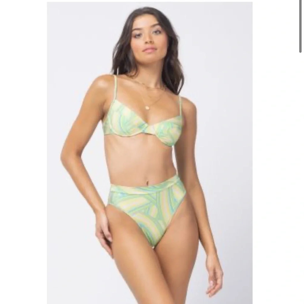 L*Space Over The Rainbow Bikini Set Missy Top Frenchi Bottom NEW With Tags Large